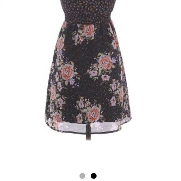 Anthro | Pins and Needles Black Floral Mini Dress - Picture 2 of 7